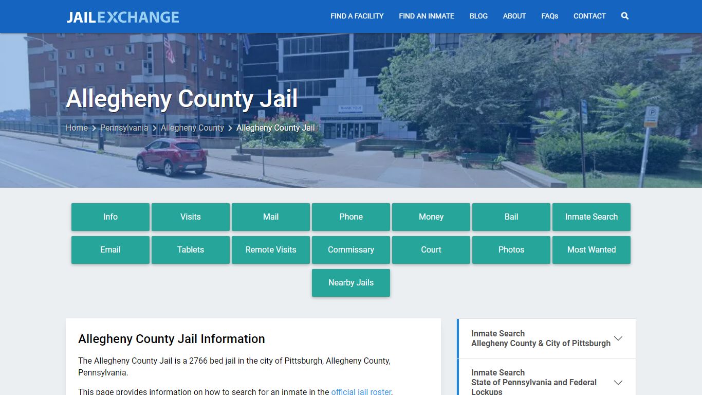 Allegheny County Jail, PA Inmate Search, Information
